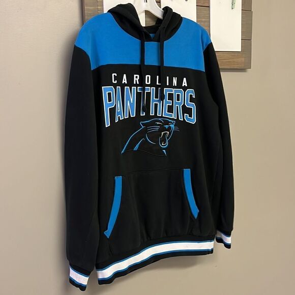 NFL Carolina Panther Black Pullover Hoodie with Kangaroo Pocket- Medium - Picture 3 of 16